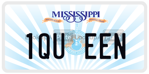 1QUEEN  license plate in MS