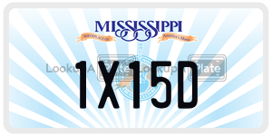 1X15D  license plate in MS