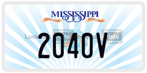 2040V  license plate in MS