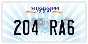 204RA6  license plate in MS