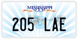 205LAE  license plate in MS