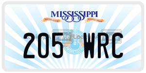 205WRC  license plate in MS
