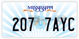 2077AYC  license plate in MS