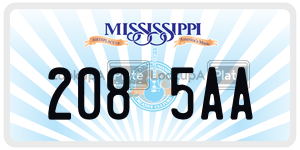 2085AA  license plate in MS