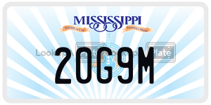 20G9M  license plate in MS