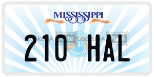 210HAL  license plate in MS