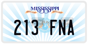 213FNA  license plate in MS