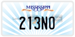 213NO  license plate in MS