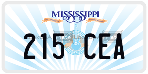 215CEA  license plate in MS