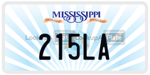 215LA  license plate in MS
