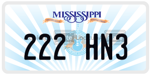 222HN3  license plate in MS