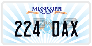 224DAX license plate in Mississippi