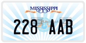 228AAB  license plate in MS