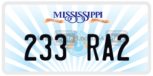 233RA2  license plate in MS