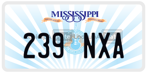 239NXA  license plate in MS