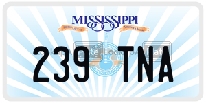 239TNA license plate in Mississippi