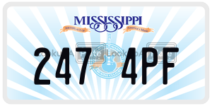 2474PF  license plate in MS