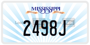 2498J license plate in Mississippi