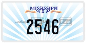 2546  license plate in MS