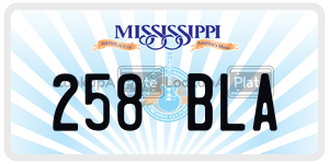 258BLA  license plate in MS
