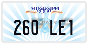 260LE1  license plate in MS