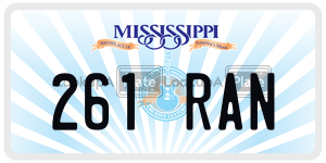 261RAN license plate in Mississippi
