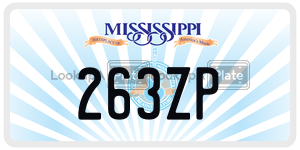 263ZP  license plate in MS