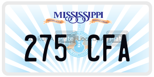 275CFA  license plate in MS