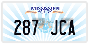 287JCA  license plate in MS