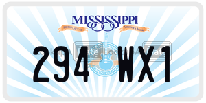 294WX1  license plate in MS