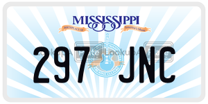 297JNC  license plate in MS