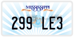 299LE3  license plate in MS