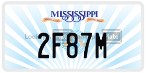 2F87M  license plate in MS