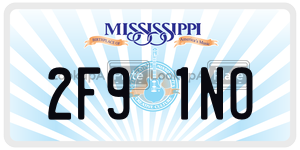 2F91NO  license plate in MS