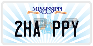 2HAPPY  license plate in MS