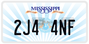 2J44NF license plate in Mississippi
