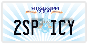 2SPICY  license plate in MS