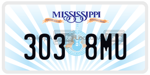 3038MU  license plate in MS