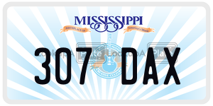 307DAX  license plate in MS