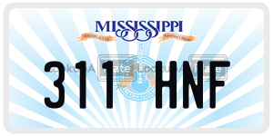 311HNF license plate in Mississippi