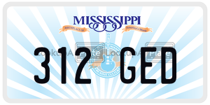 312GED  license plate in MS