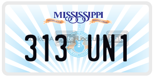 313UN1  license plate in MS