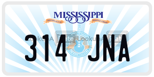 314JNA  license plate in MS