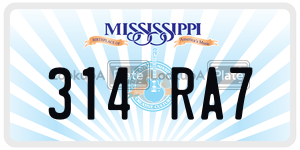 314RA7  license plate in MS