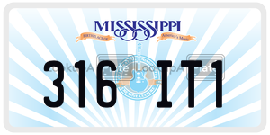 316IT1 license plate in Mississippi