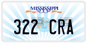 322CRA  license plate in MS