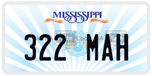 322MAH  license plate in MS