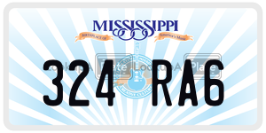 324RA6  license plate in MS