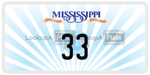 33  license plate in MS