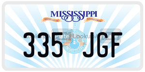 335JGF  license plate in MS